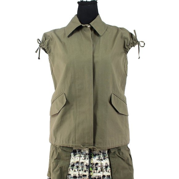 Louis Vuitton Sleeveless Top Woven Fringed Trim Tweed Cargo Pocket Skirt NEW 38 - Picture 3 of 11